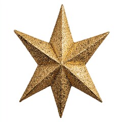 Obraz premium A shiny golden star with a glittery finish, perfect for festive decorations or holiday themes, adding a touch of elegance.