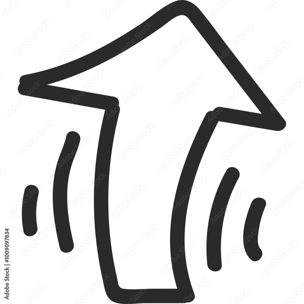 Poster Simple arrow isolated on transparent background. SVG. Doddle arrow