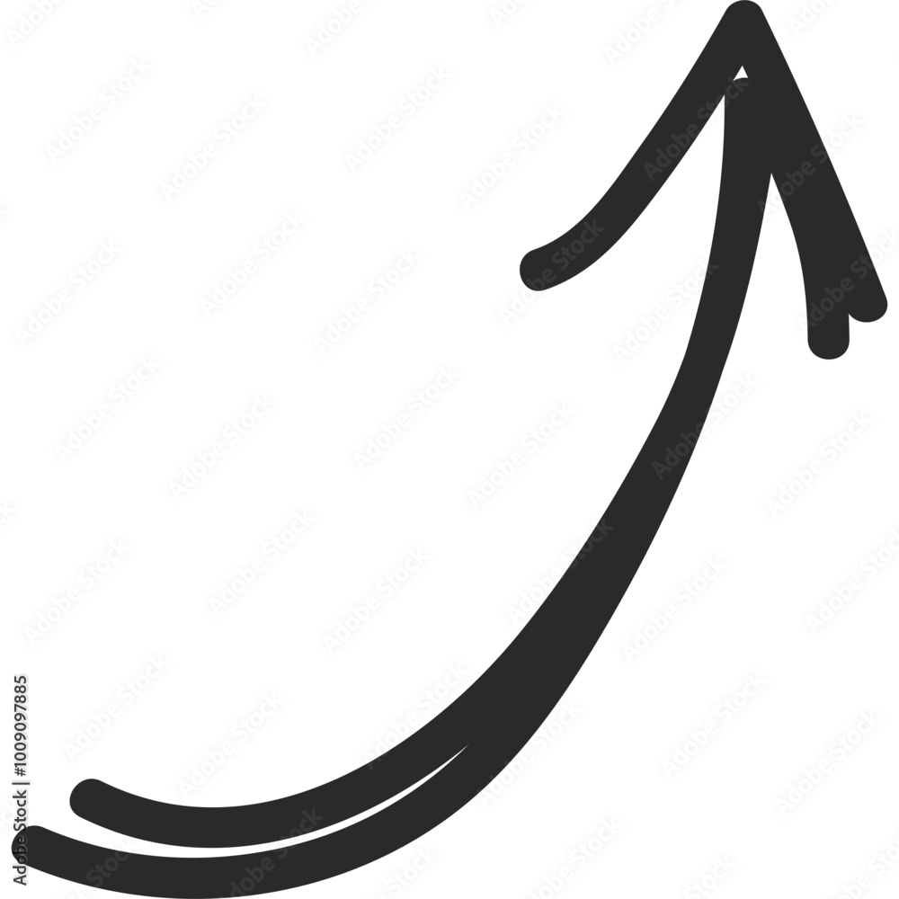 Poster simple arrow isolated on transparent background. svg. doddle arrow