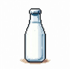 Illustration against light background with space for text, pixel art style