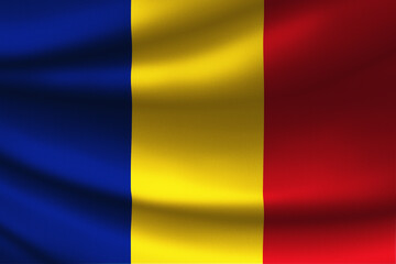 Romania flag with fabric