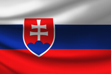 Fototapeta premium Slovakia flag with fabric