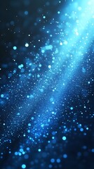 Obraz premium Blue light rays background with glowing speed lines and a starry sky, an AI technology digital concept background for futuristic science or space travel