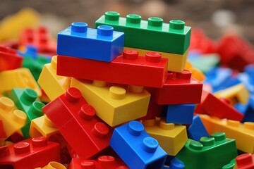 Naklejka premium Toy plastic construction backgrounds.