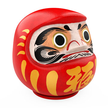 Red Daruma Doll Isolated