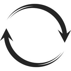 Circle arrow on transparent background. Refresh, reload, recycle, loop rotation sign