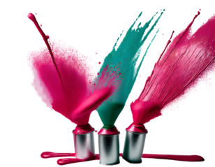 Spray paint frames, colour brush stencil graffiti Splash. Generative AI.