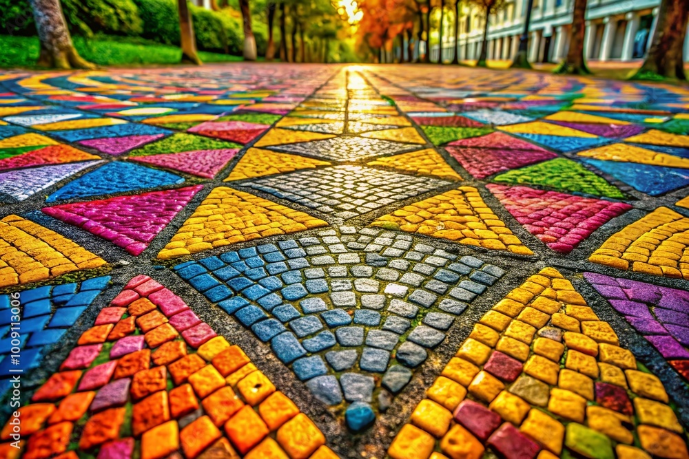 Poster close-up of textured pavement surface with natural patterns and subtle color variations for design
