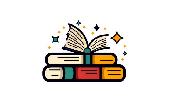 Open Book with Magic Sparkles