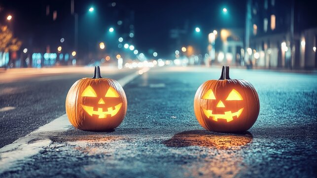 A spooky fog-covered street in an old town