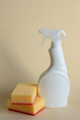 dish soap with sponge isolated