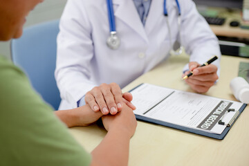 Patients visit their doctor to seek advice about their health, describing their symptoms and hoping to receive a diagnosis and treatment plan for their condition after the consultation.