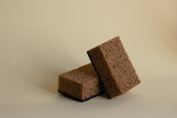 dish soap with sponge isolated