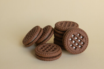 Cookies on the colourful background isolated