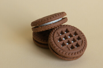 Cookies on the colourful background isolated