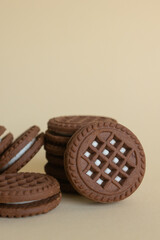 Cookies on the colourful background isolated