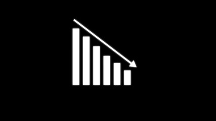Financial business Loss down graph chart. business loss concept. Animated business loss falling down graphs icon