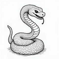 Obraz premium Coiled Snake Illustration