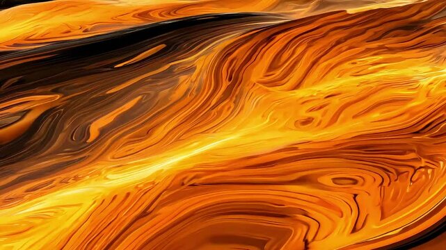 Beautiful abstract wave background with a marble texture effect in vibrant orange and deep black colors