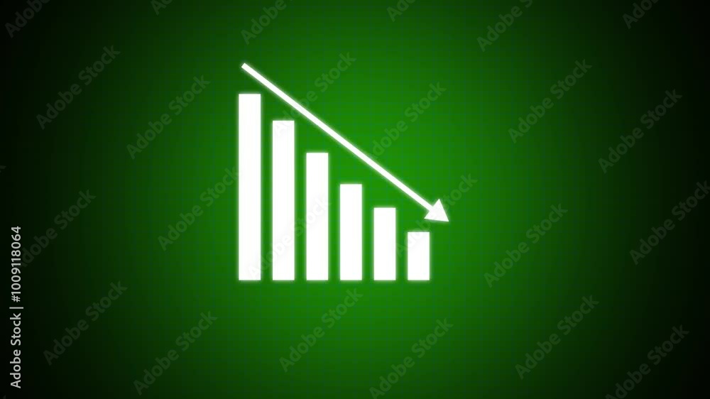 Poster abstract glowing business graph chart animation background