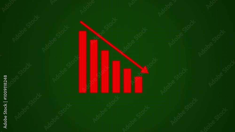 Poster abstract glowing business graph chart animation background