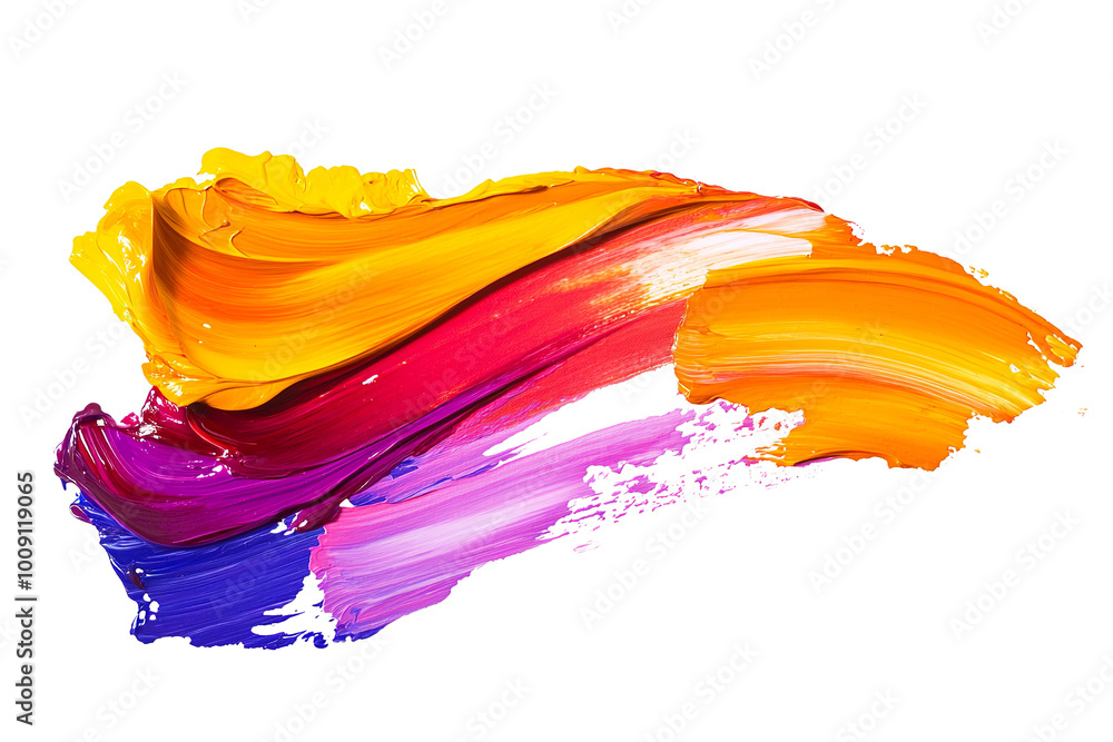 Poster Abstract paint stroke on canvas texture, ,Isolated on transparent background