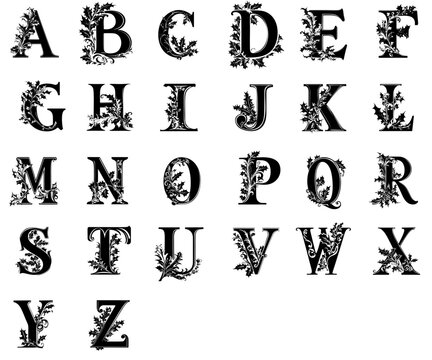 Christmas style alphabet