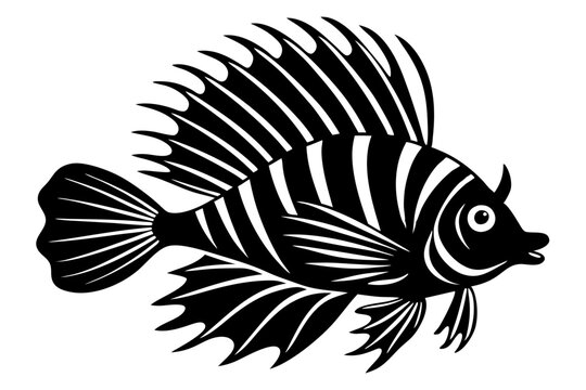 recommend clip art: lion fish black silhouette icon