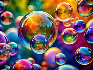 Colorful bubbles with a logo placeholder on a bright background for creative design projects