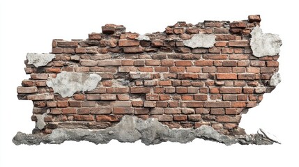 A worn-out brick wall with a gaping hole