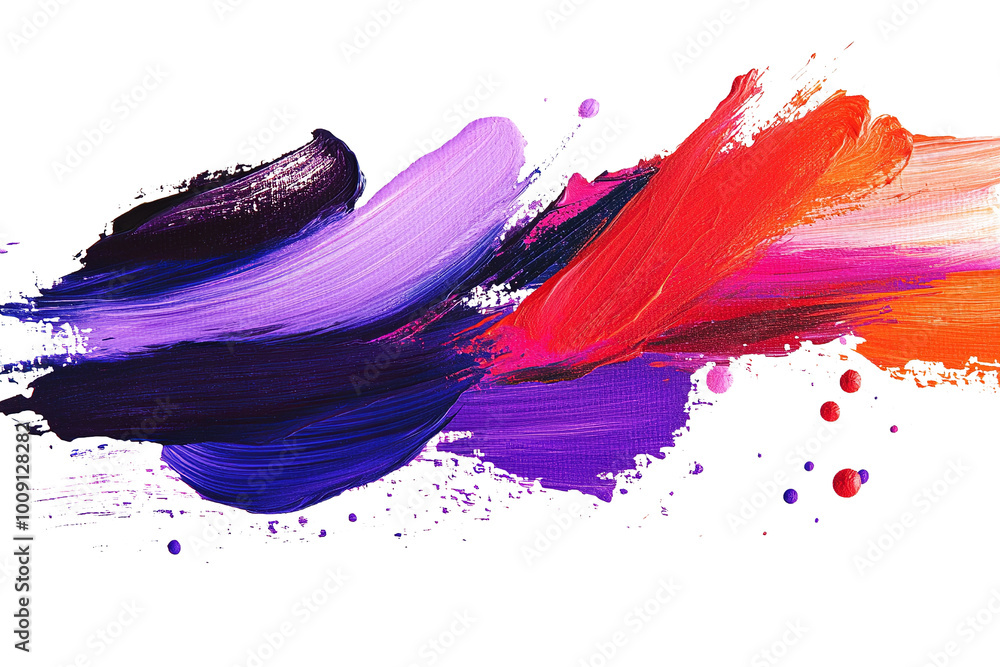 Poster abstract paint stroke on canvas texture, ,isolated on transparent background
