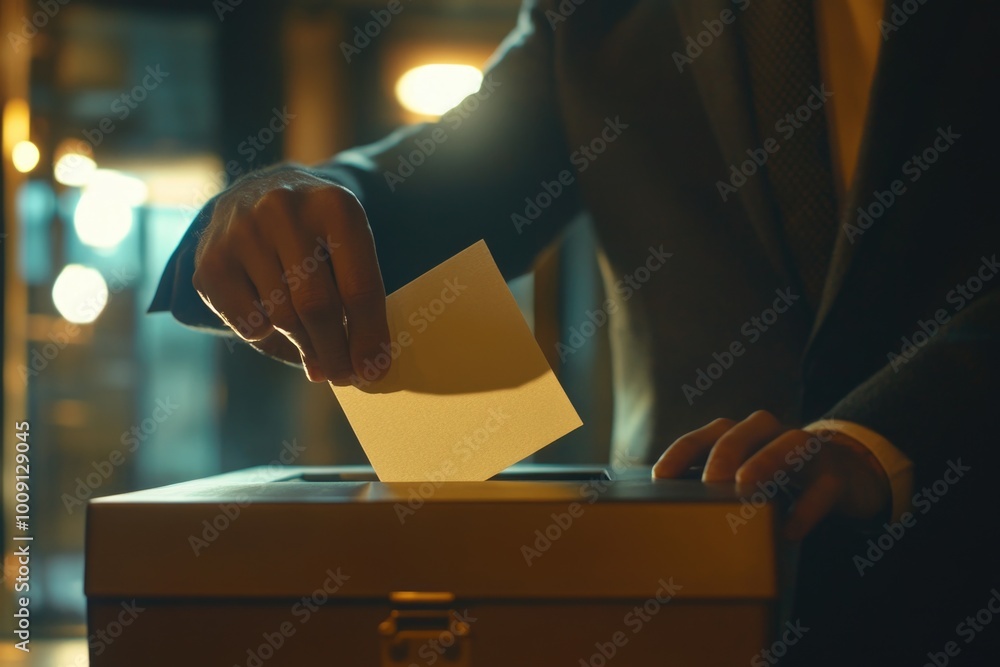 Poster A person storing a document in a box