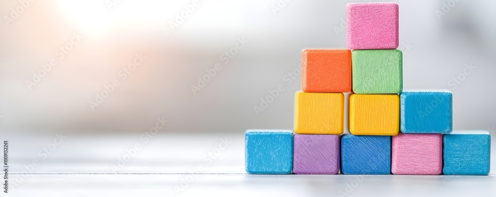 Aufkleber colorful abstract blocks representing economic forecast model - visualizing business strategy and an
