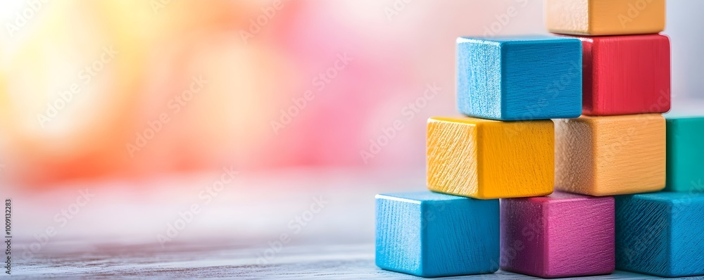 Poster abstract economic forecast model with colorful blocks - visualizing business strategy and market gro