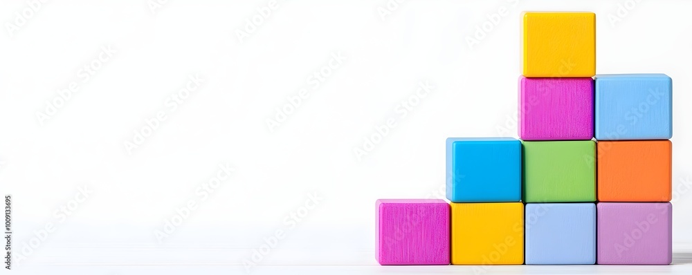 Aufkleber strategic stacking of vibrant blocks for economic growth - visualizing financial progress and roadma