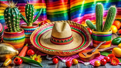Colorful Cinco de Mayo symbol featuring vibrant decorations, traditional elements, and festive vibes