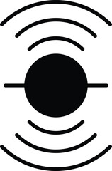 Sensor signals waves icon. Editable stroke. Vector illustration