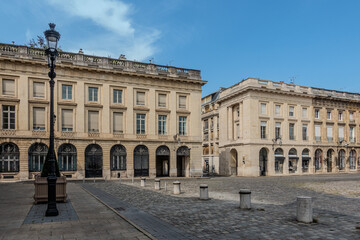 Obraz premium Street view of downtown Reims, France
