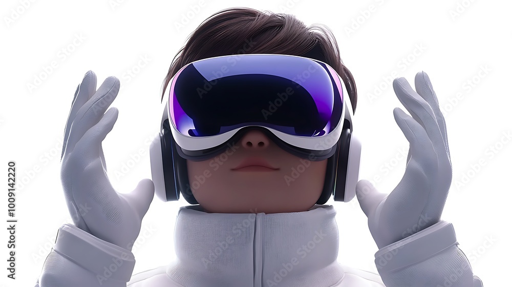 Poster a user in a vr headset reaches out, exploring a world that only virtual reality can unlock.