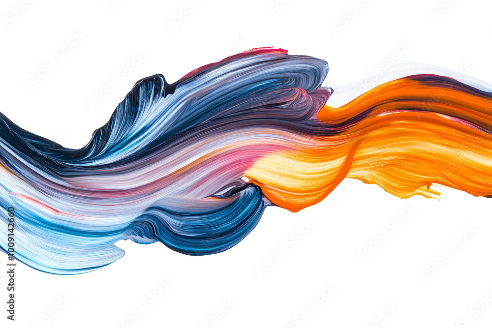 Aufkleber abstract paint stroke illustration, dynamic flow ,isolated on transparent background