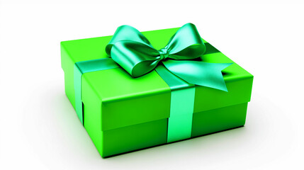 Fototapeta premium gift box wrapped with bow and ribbon isolated on white background 