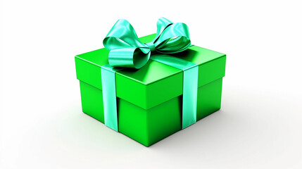 Obraz premium gift box wrapped with bow and ribbon isolated on white background 
