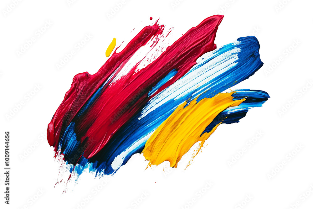 Aufkleber abstract neon paint stroke, bright luminescent effect ,isolated on transparent background
