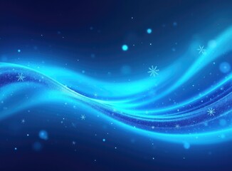 Fototapeta premium Abstract modern blue waves background or backdrop with glow and bokeh