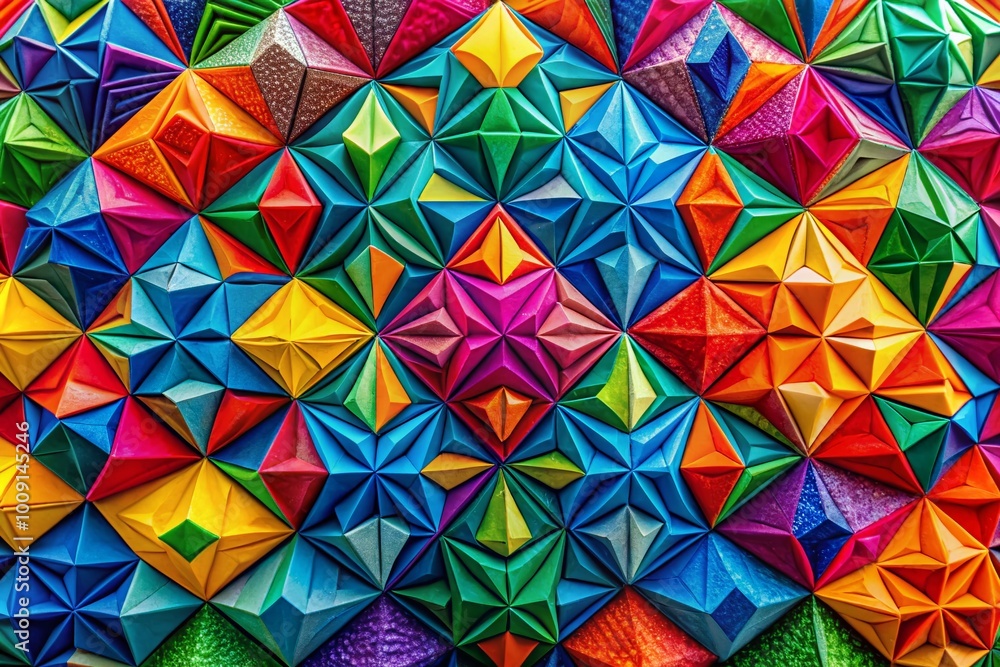 Aufkleber colorful geometric abstract background with vibrant shapes and patterns for creative design projects