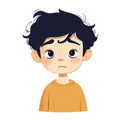 Obraz premium Worried Boy Flat illustration