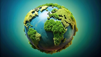Fototapeta premium Eco friendly earth globe spotted in organic nature inspired forms symmetrical
