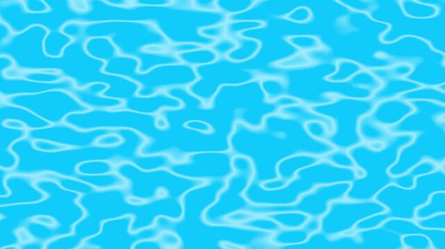 Blue Water Background Animation. Turquoise Sea o Pool Top view Cartoon animated