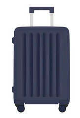 Blue suitcase.  front view. vector illustration