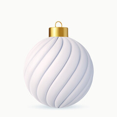 Gold and white Christmas ball